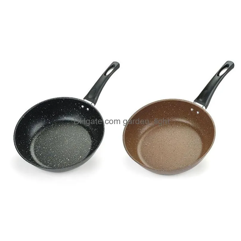 nonstick frying pan iron pan steak frying pan black brown thicken cooking pot large capacity durable kitchen tool 8 sizes vt0244