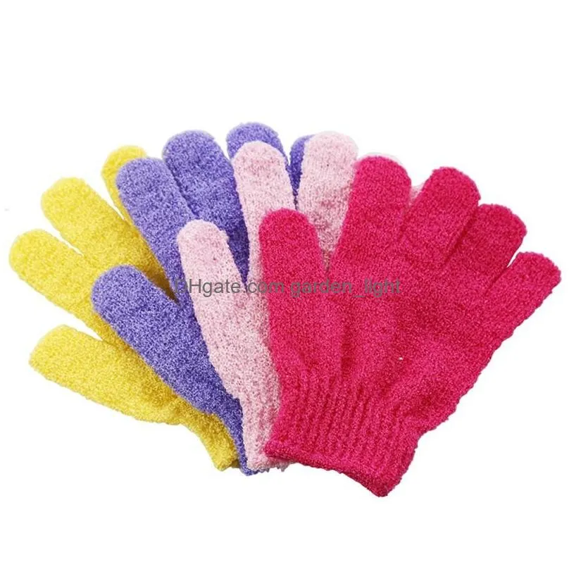 wholesale moisturizing spa skin care cloth bath glove five fingers exfoliating gloves face body bathing supplies accessories dh0623