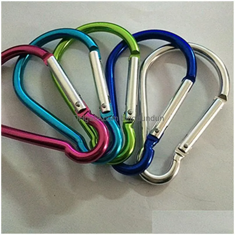 locking type d shaped load weght 20kg carabiner buckle hanging 8 color aluminum alloy perdants hook clips dh0149