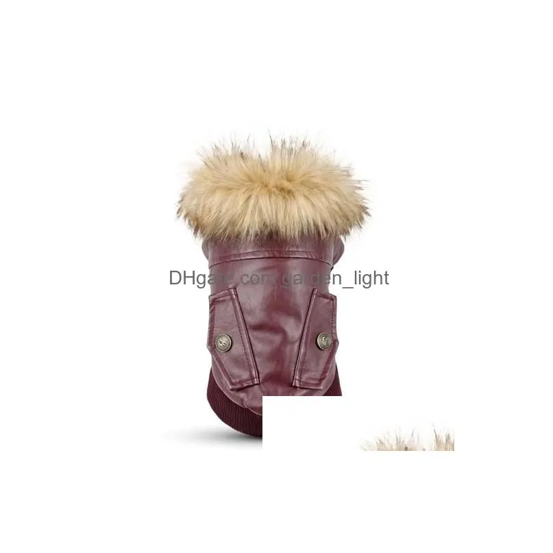 winter warm pet dog clothes sports hoodie pet clothing autumn and winter jackets dog fur coats leather winter warm puppy dog vest