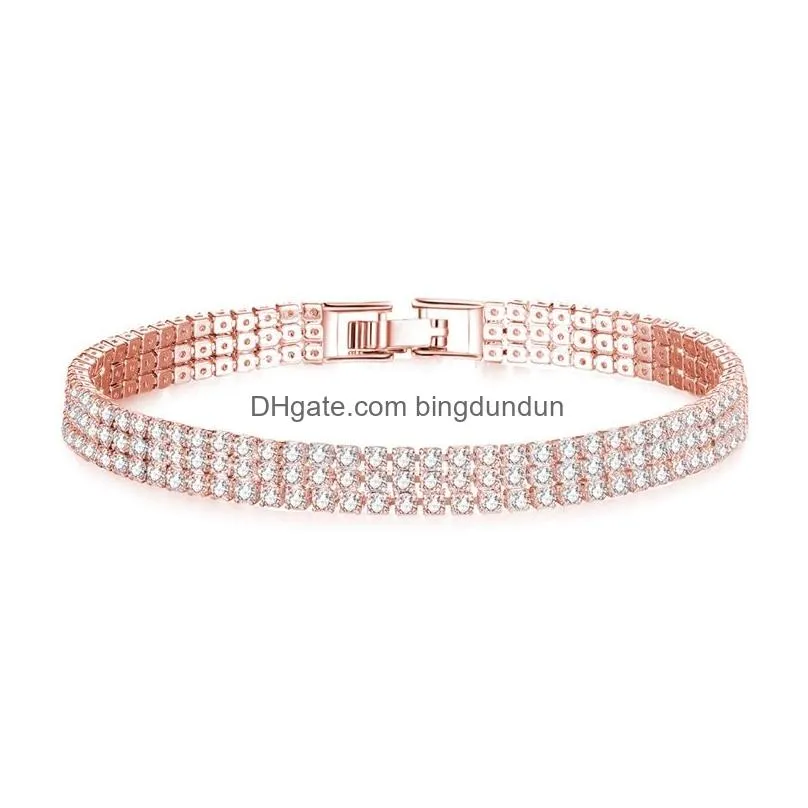 charming ladies fashion bracelet valentines day holiday gift full drill crystal bracelets fashionable commemorative jewelry vt1655