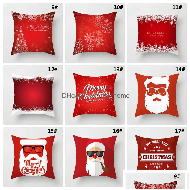 merry christmas decoration cushion cover red santa soft pillow cover christmas cushion cover xmas pillow case home decoration dbc