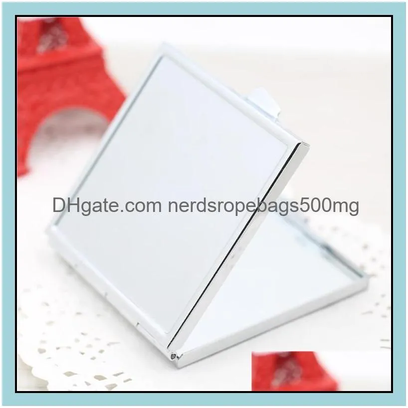 diy makeup mirrors double sided sublimation blank plated aluminum sheet girl gift cosmetic compact vanity mirror portable decoration