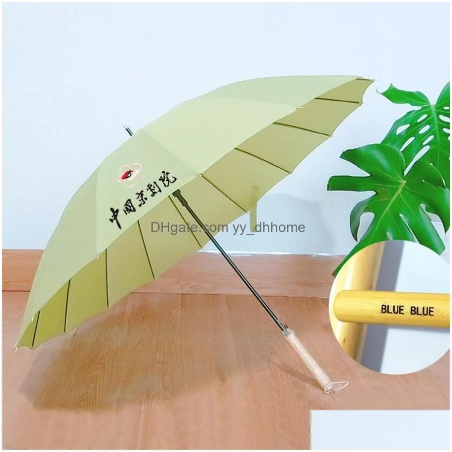 wooden handle umbrellas customizable promotion solid golf strong windproof unisex umbrella customized protection uv umbrella dh0997