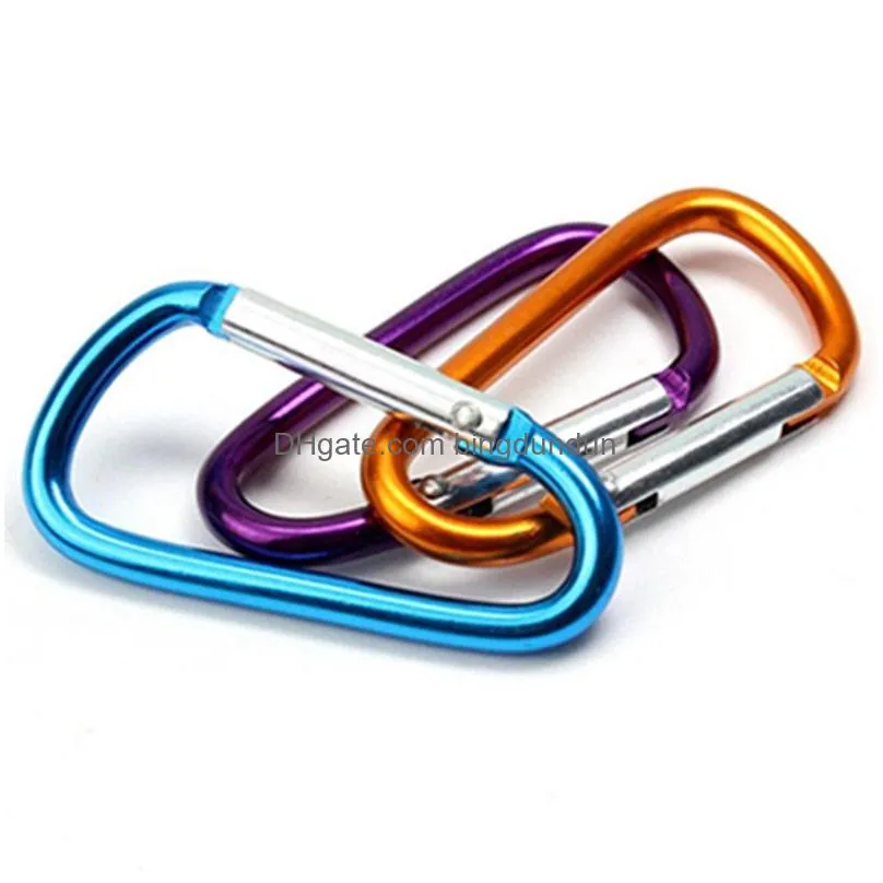 locking type d shaped load weght 20kg carabiner buckle hanging 8 color aluminum alloy perdants hook clips dh0149