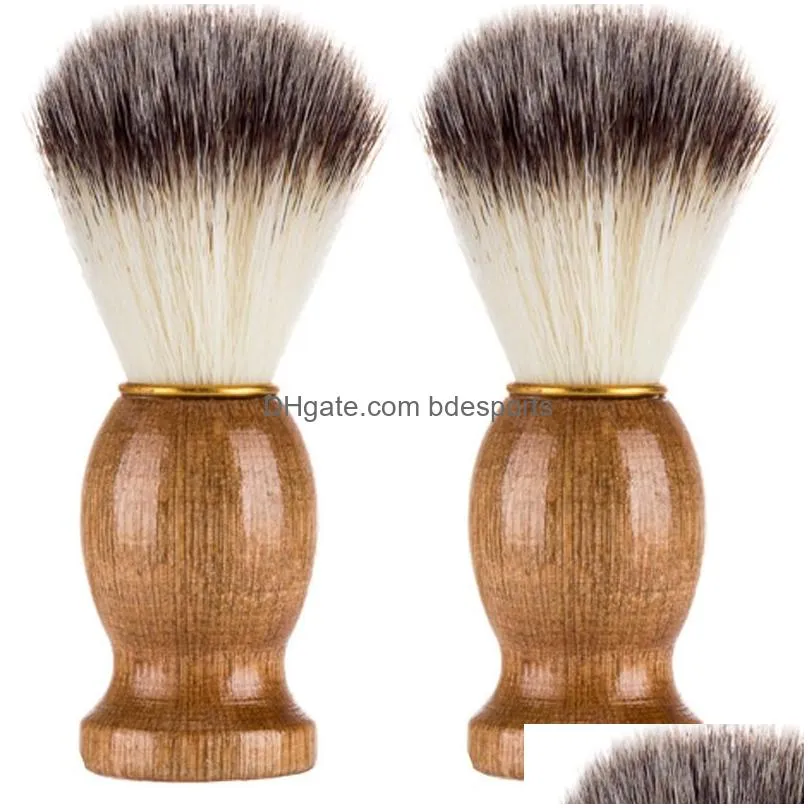 barber hair shaving beard brushes natural wood handle beard brush gift portable barber tool men new beauty tool mens supply vtky2201