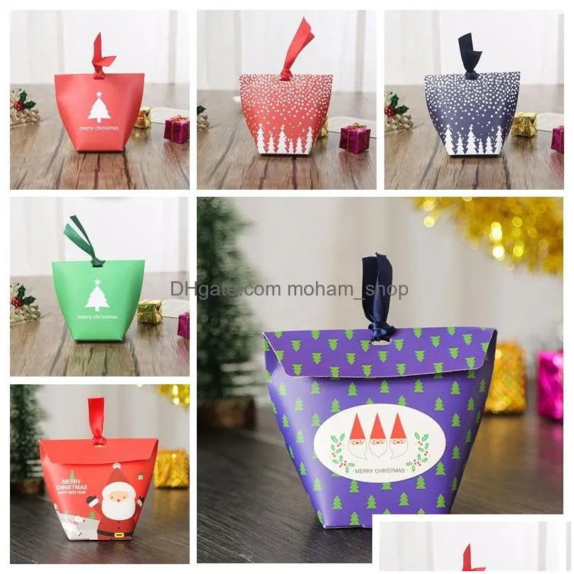 creative christmas candy packaging boxes xmas mini santa elk lovely gift packaging boxes chocolate baking package party decoration