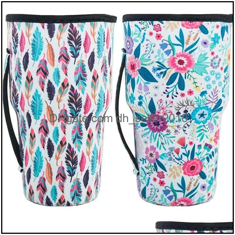 30oz tumbler sleeve 29 styles neoprene cup cover with carrying handle keep cool antize bag