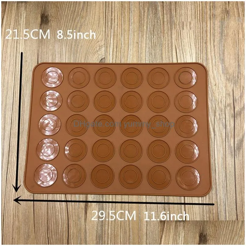 30/48 holes silicone baking pads oven macaron nonstick mat pan pastry cake pad bake tools vt0227