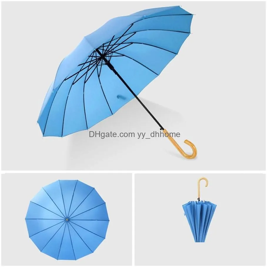 wooden handle umbrellas customizable promotion solid golf strong windproof unisex umbrella customized protection uv umbrella dh0997