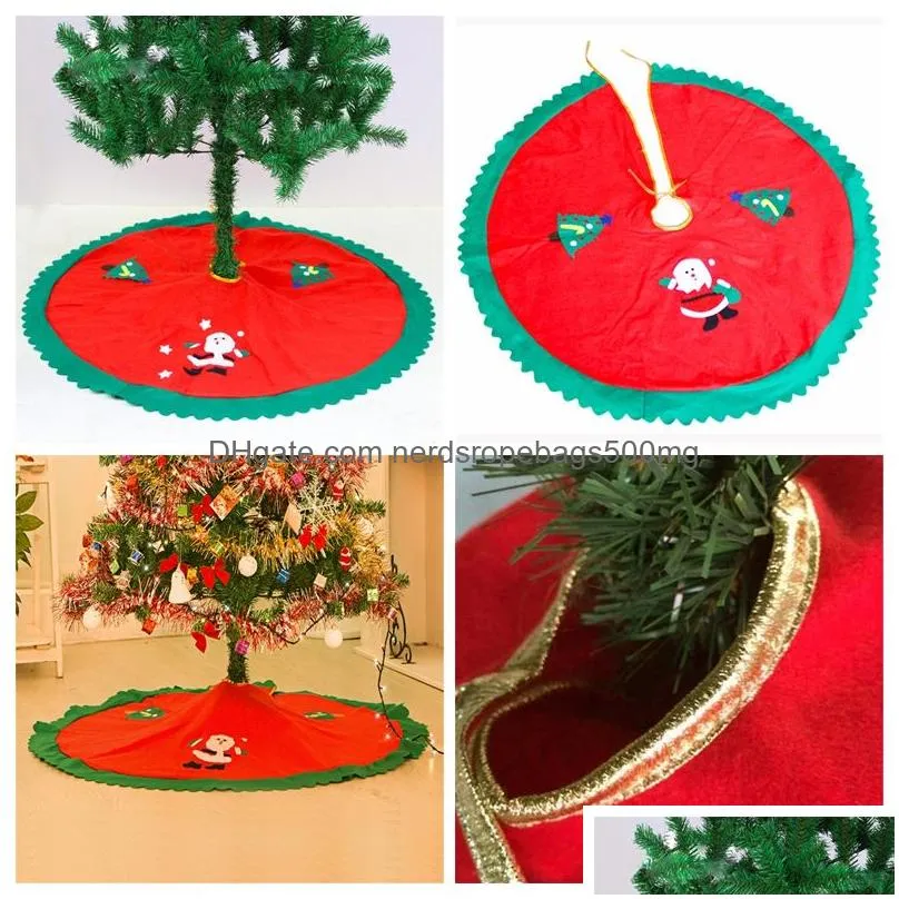 christmas tree skirt red 90cm tree decorations base covers mat holiday party decorations ornaments decor props vt1818