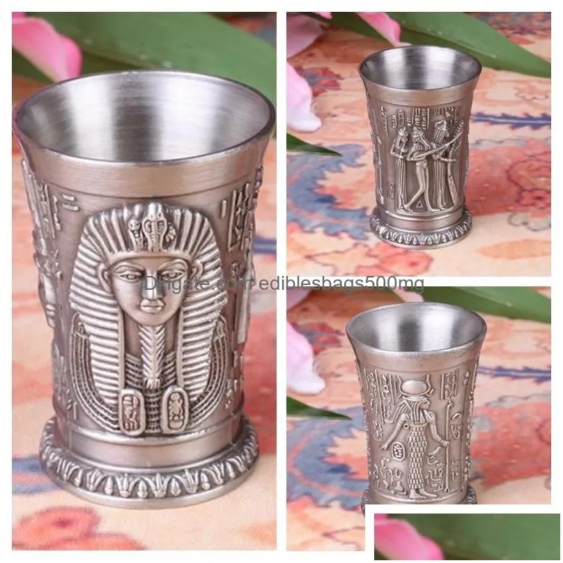 wine cup s retro metal egyptian wine glass zinc alloy wine glass cups tumbler liquor cups exquisite business gift dh0661