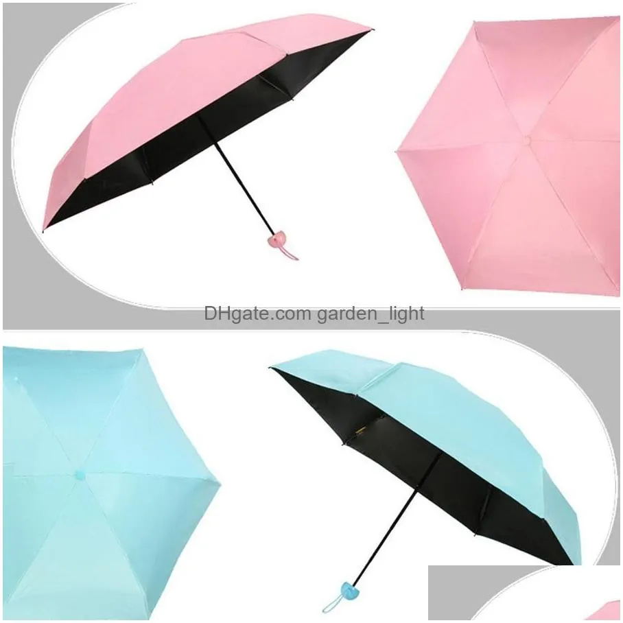 capsule shell umbrella creative waterproof antiuv shading mini lightweight portable umbrellas round and smooth handle umbrella dh0827