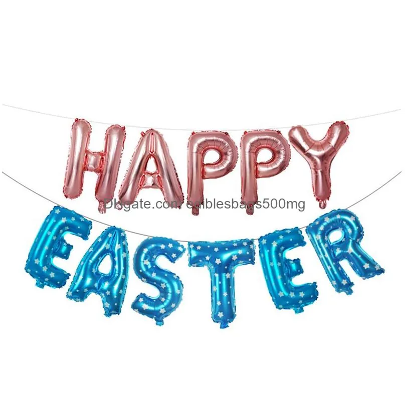 16inch letter aluminum film balloons happy easter letter aluminum foil balloon gold silver easter party decor children gift toy