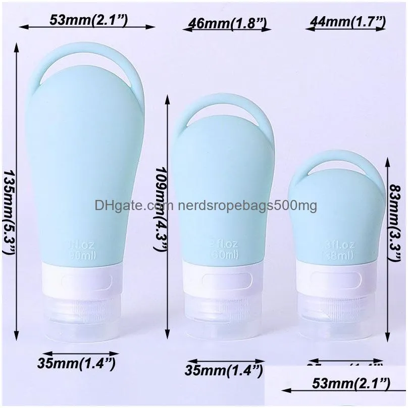 38/60/90ml silicone filling bottles sample refillable bottle empty mini portable travel shampoo soap storage container bottles