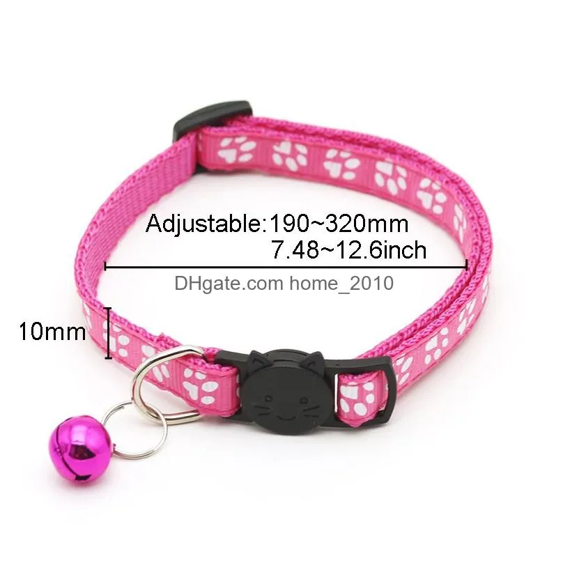 easy wear cat dog collar with bell adjustable buckle dog collar cat puppy pet supplies accessories small dog cat safety collar dbc