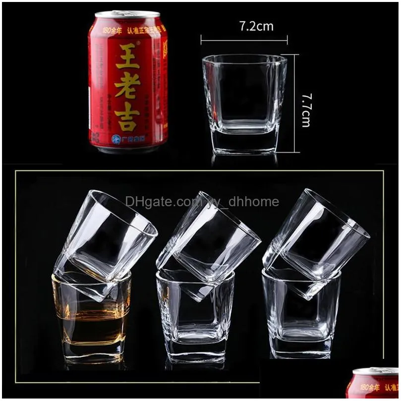 food grade lead white wine whiskey 170ml glass cup smooth mouth cup rim sleek surface thicken bottom bar mug cup dh0537