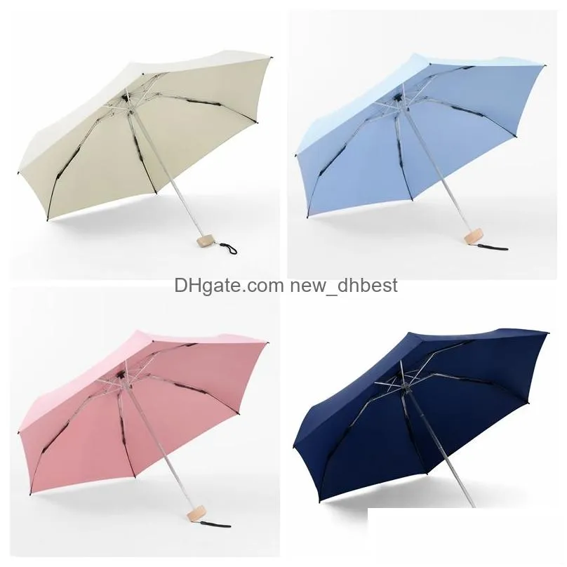 travel portable fivefolding umbrella mini pocket umbrella women uv rainy sunny umbrellas women men waterproof sun shade umbrella