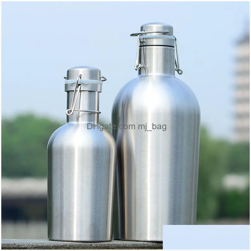 outdoor large capacity thermal insulation beer barrel stainless steel portable beer barrel secure swing top lid wine bottle dh1316