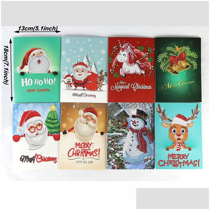 drills diamond painting greeting cards 5d special cartoon christmas birthday postcards diy kids festival embroidery greet cards gift