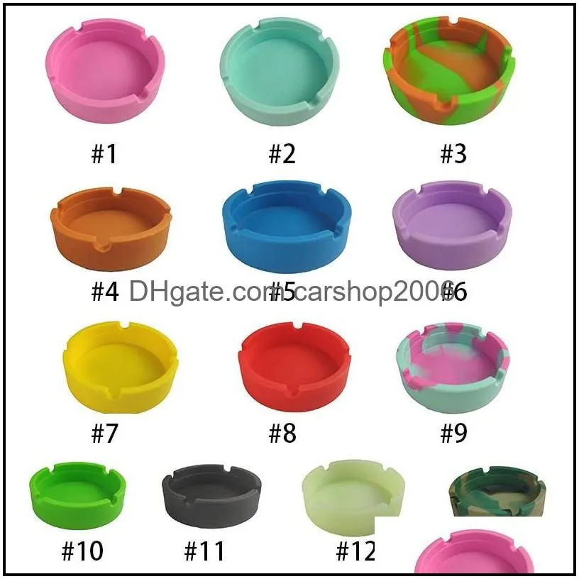 silicone ashtrays antishock heatresistant square round ashtray smoke accessories