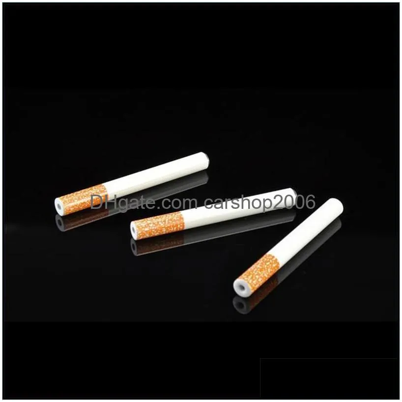 100 pcs/set metal aluminum cigarette shaped smoking pipes 55mm 78mm length hand pipe portable tobacco pipe water bongs