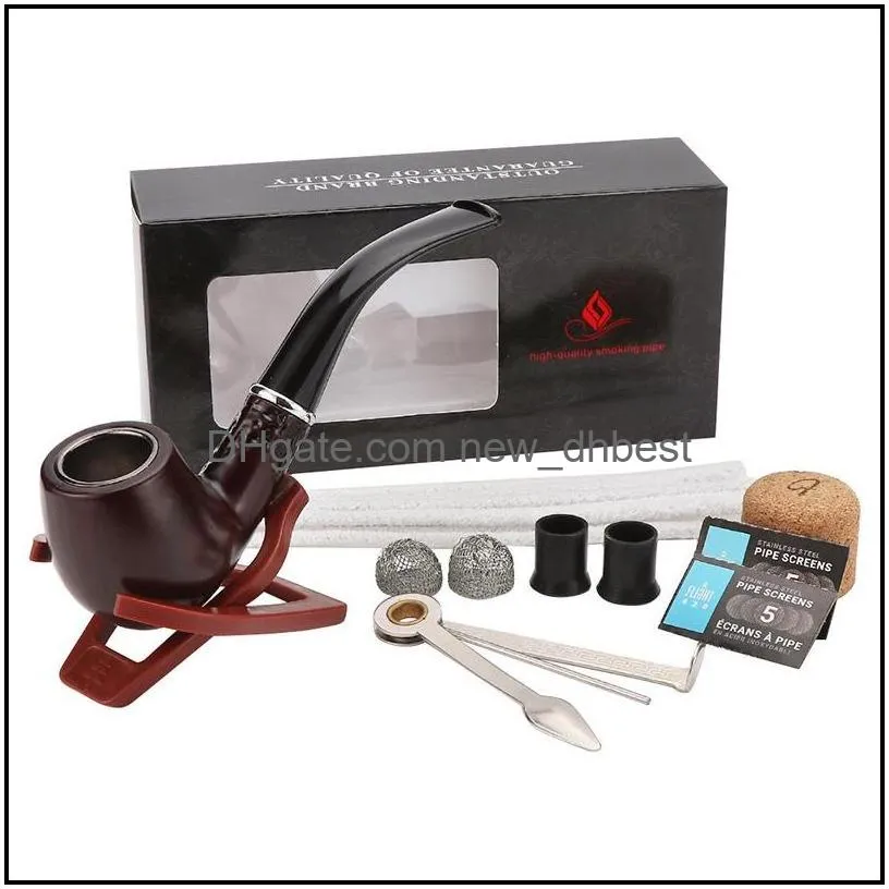 resin pipe package burnresistant bakelite pipes with a full set of smoking accessories