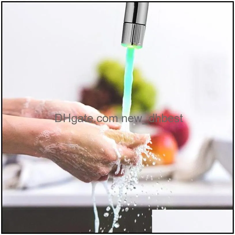 creatity led water faucet color atmosphere lights change color according to water temperature 3 colors no need battery hardware