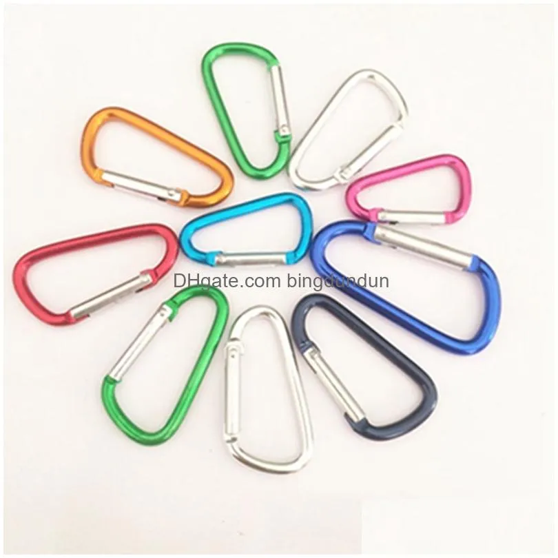 locking type d shaped load weght 20kg carabiner buckle hanging 8 color aluminum alloy perdants hook clips dh0149