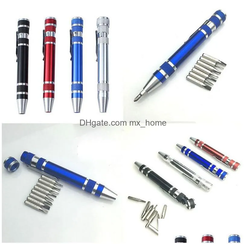 multifunction 8 in 1 precision screwdriver with magnetic mini portable portable aluminum tool pen repair tools for mobile phone