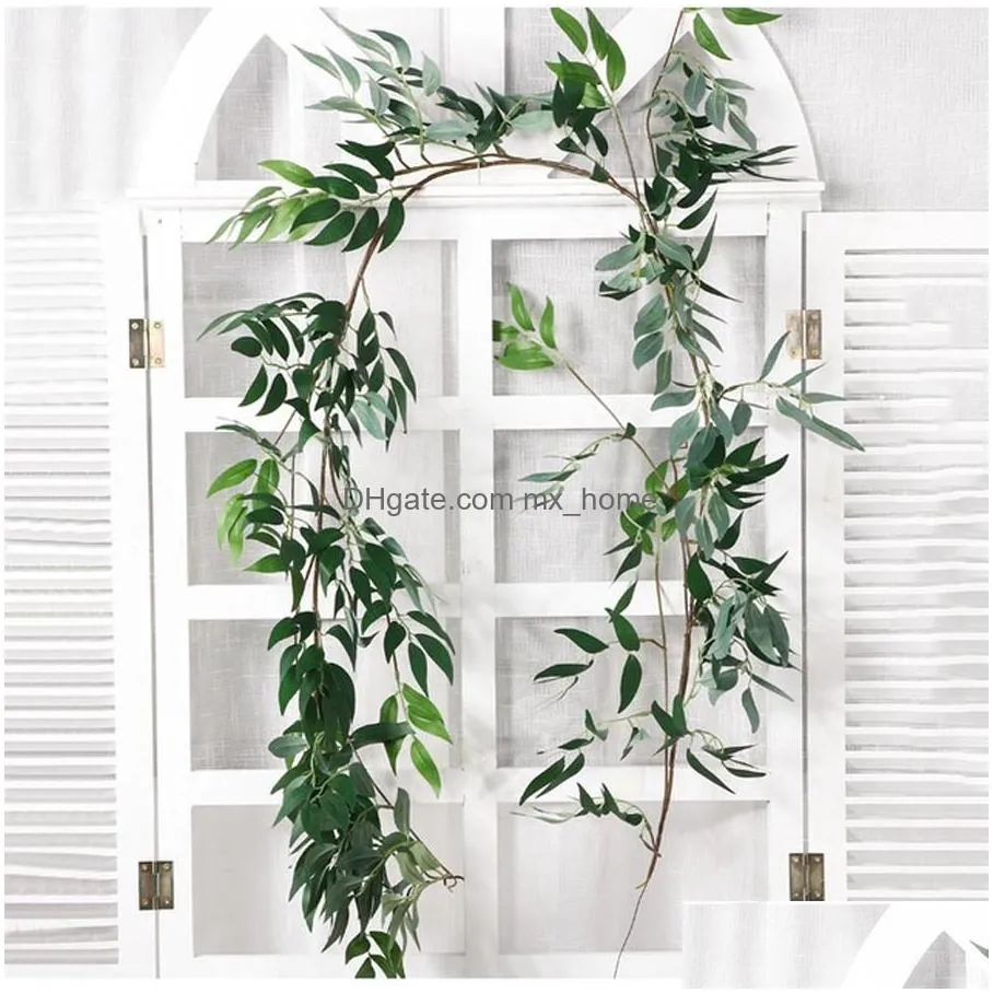 home wedding decor hanging flowers rattan artificial ivy leaf garland evergreen vine plants fake green plants rattan 1.65m dh0916