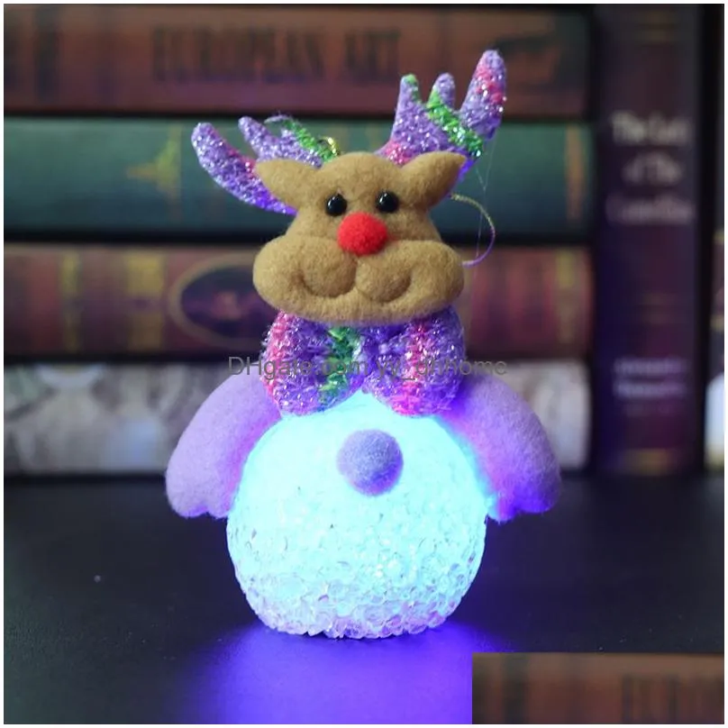 christmas decoration led light eva snowman night light glow hanging santa claus decoration christmas gift christmas tree ornament dbc