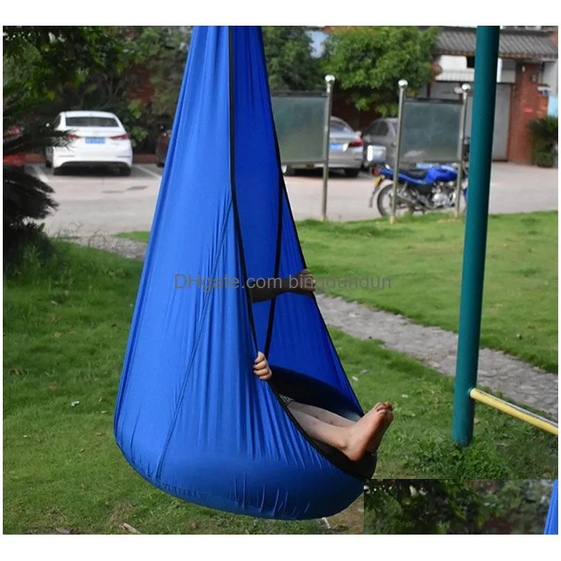 children hanging chair 140x70cm light portable parachute indoor courtyard lazy hanging chair inflatable cushion swing bed vt1550