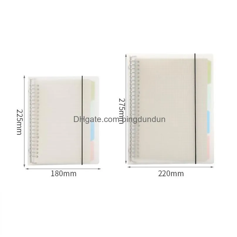 frosted transparent coil notebook metal colorful looseleaf notebook pp a5/b5 removable notepad waterproof cover school supplies