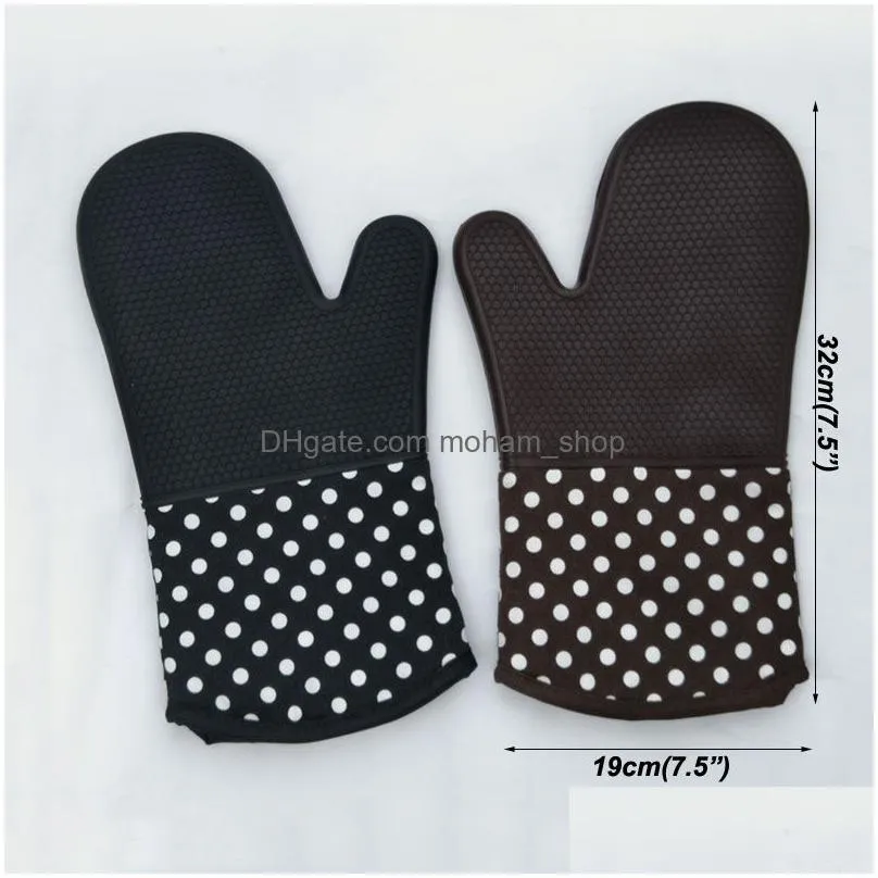 oven silicone waterproof gloves microwave oven mitts slipresistant heat resistance bakeware kitchen cooking grill bbq tools vt1734