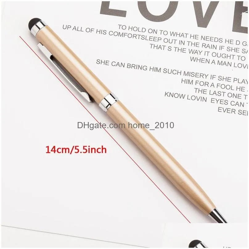 2 in 1 touch screen ballpoint pen metal durable 1.0mm ballpoint pen fashion oil ballpoint pens writing supplies advertising gift