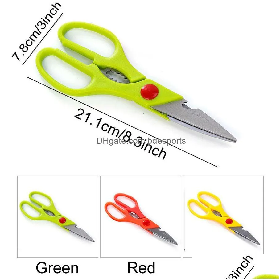 kitchen stainless steel scissors antislip handle nut pliers bottles openers chicken duck fish scaler shears vegetables shears vt1469