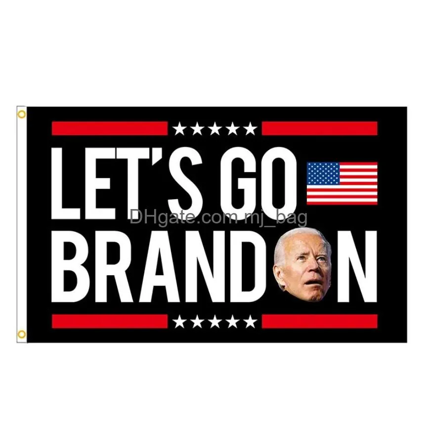 3x5 ft lets go brandon banner flags outdoor propaganda parade flag with 2 copper buckles