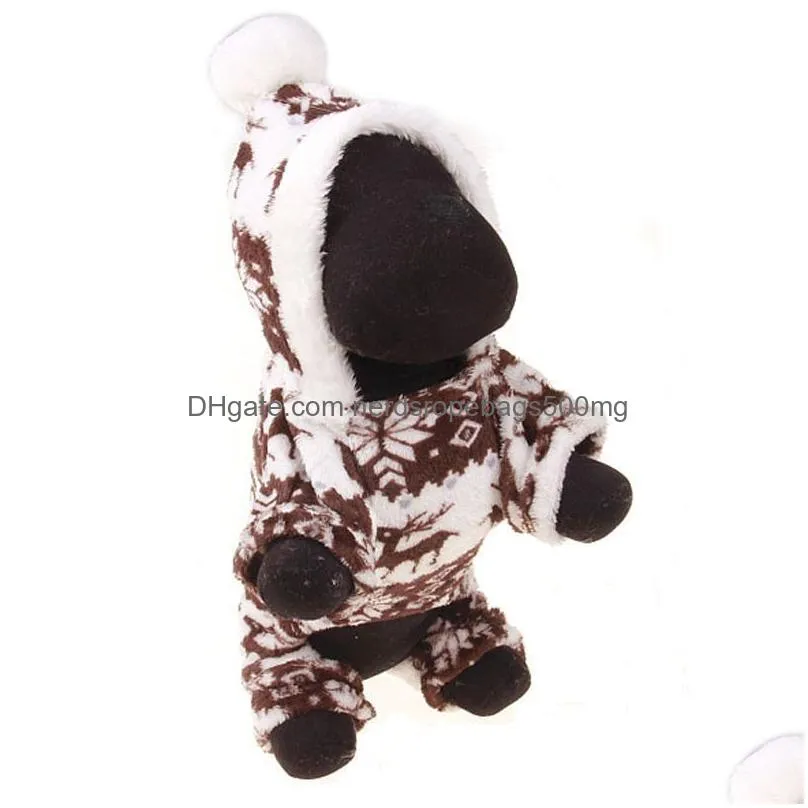 fashion pet puppy warm clothes winter pet dog coral fleece clothes dog coat hoodies reindeer snowflake jacket apparel mxl dh09841