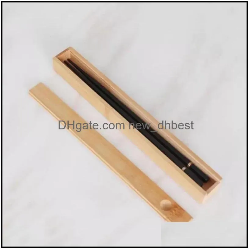 portable natural bamboo reusable chopsticks storage box sushi food stick chopsticks case boxes