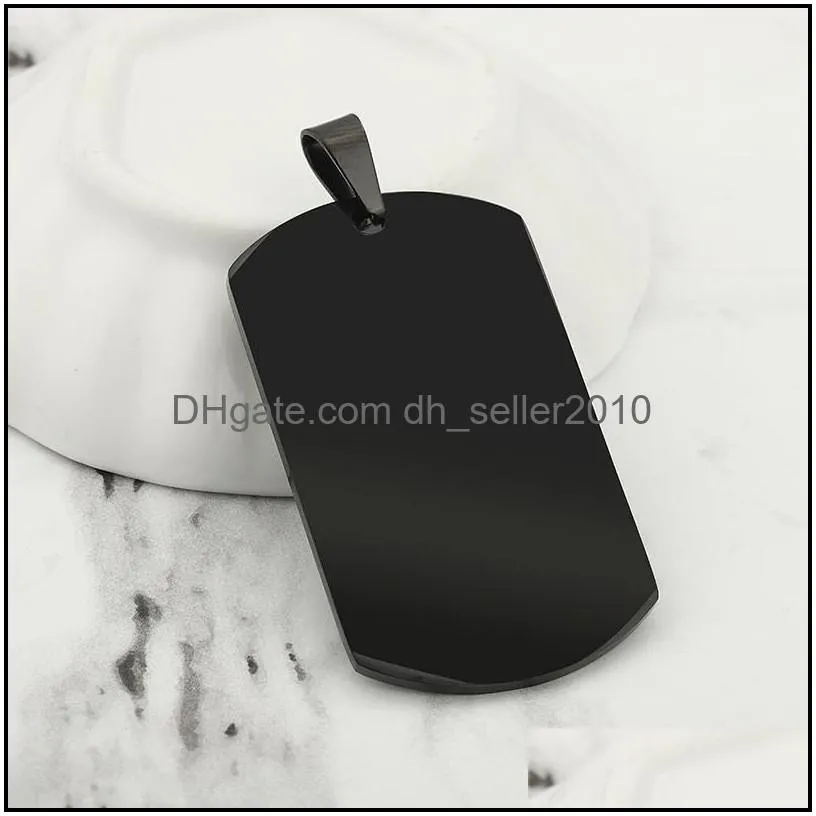 50x28mm aluminum alloy blank army dog tags pet dog tags men pendants with anodized surface