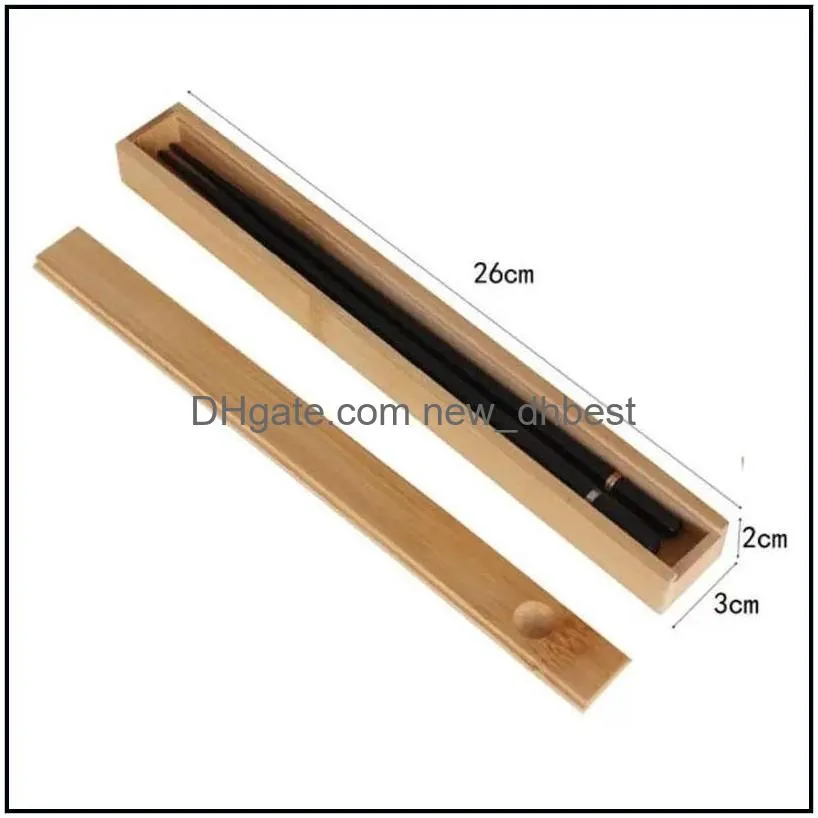 portable natural bamboo reusable chopsticks storage box sushi food stick chopsticks case boxes