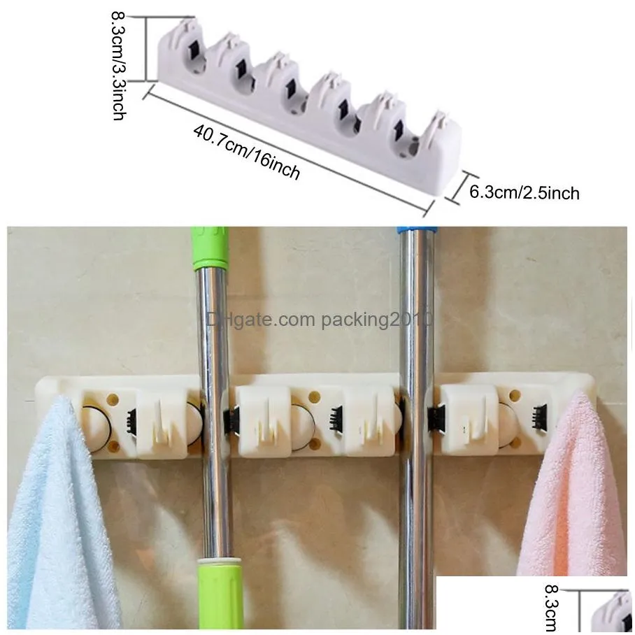 mop holder rack kitchen gadgets brush broom storage gadgets household mop brush hanger multifunction kitchen organizer vt1147