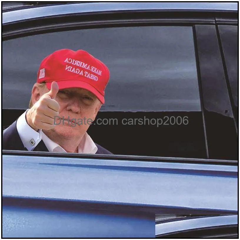 25x32cm trump 2024 car sticker banner flags party supplies u.s. presidential election pvc cars window stickers