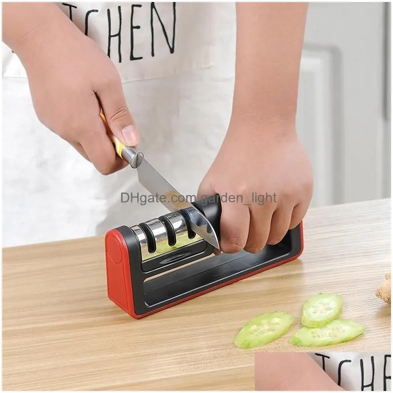 sharpeners hard alloy ceramic knife sharpener handle household knife grindstone coarse fine sharpening stone kitchen tool dh1021