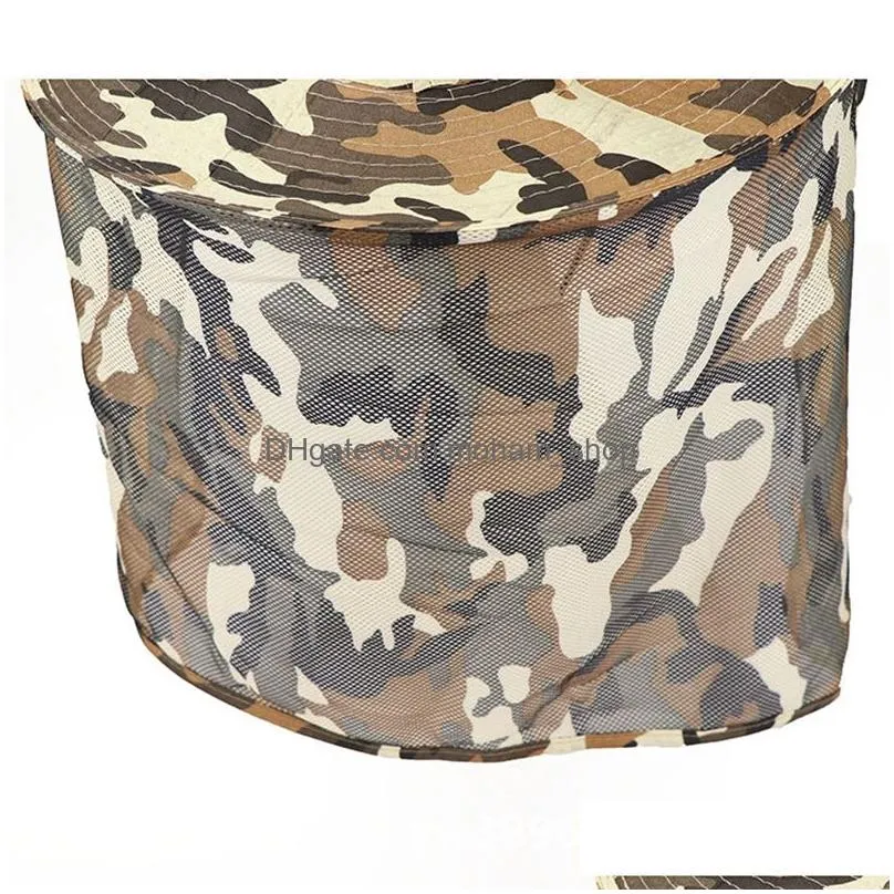 army camouflage fisherman hat polyester outdoor sunscreen mesh hat mountaineering fishing neck face protection bonnie hat vt1603