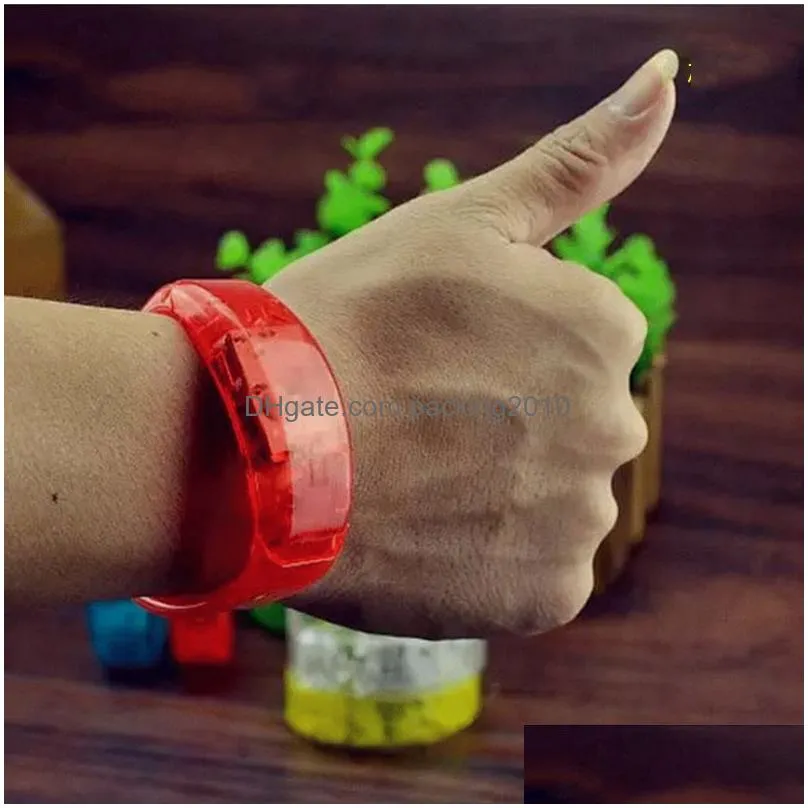 luminous led bracelet sound controlled light up bracelet activated glow flash bangle for festival party concert bar vt0108