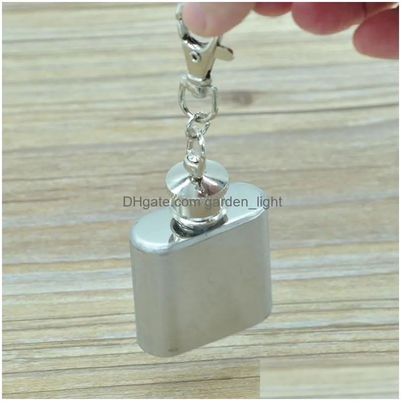 DHgate.com:Stainless Steel Mini Hip Flask Keychain - 1oz Portable ...
