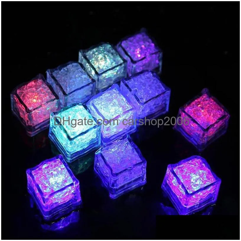 2021 flash ice cubes wateractivated led flashlight put into water drink bars wedding birthday christmas festival decor
