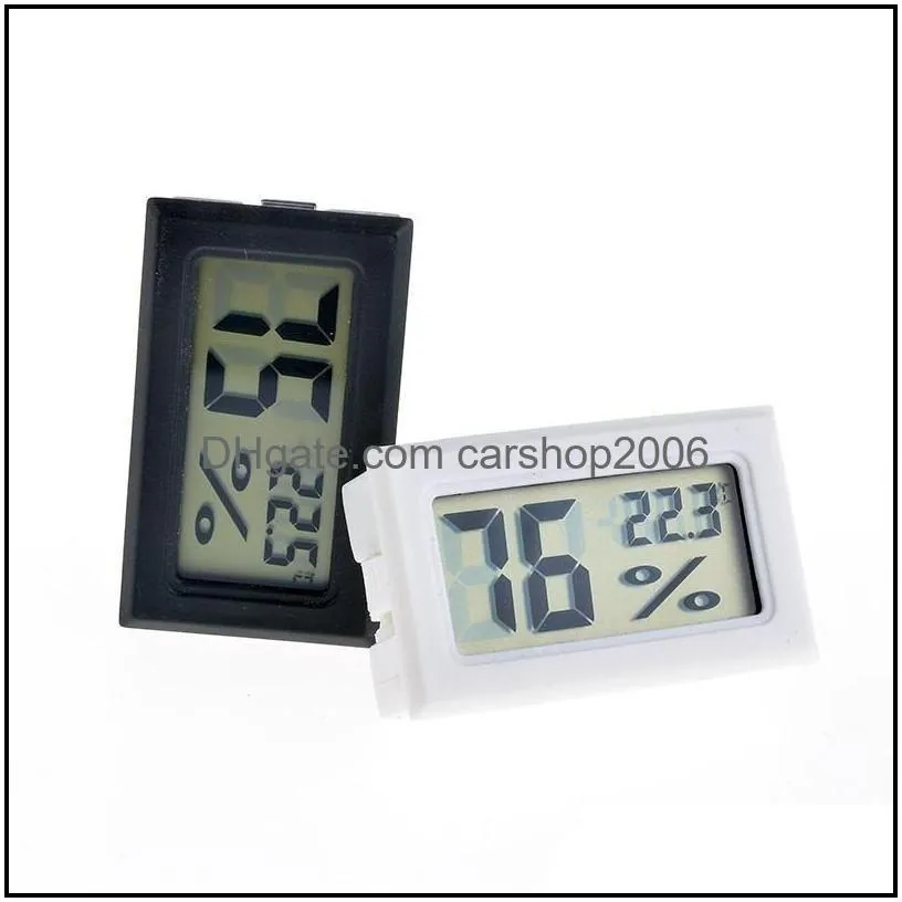 black/white mini digital lcd environment thermometer hygrometer humidity temperature meter in room refrigerator icebox